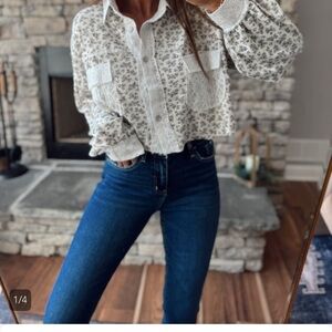 Floral Print Button-Up Blouse